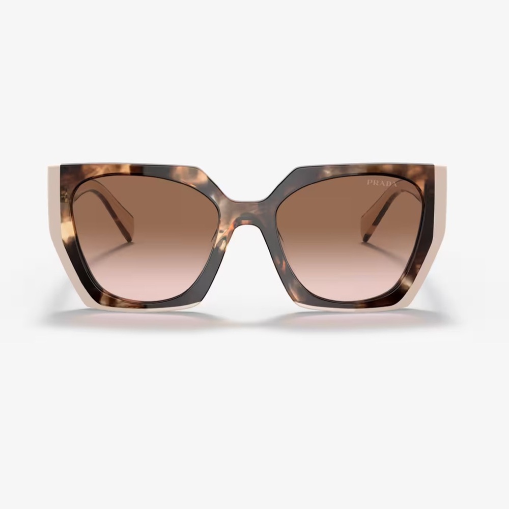 Prada Tortoiseshell and Beige Oversized Cat-Eye Sunglasses